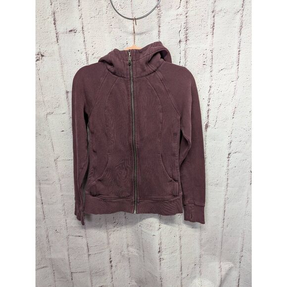 Lululemon New Edition Scuba Hoodie IV Sz 6 Light Maroon Thumbholes Cotton Fleece - Picture 1 of 9